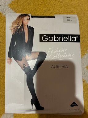Gabriella Aurora Black Fashion Thigh-High Tights